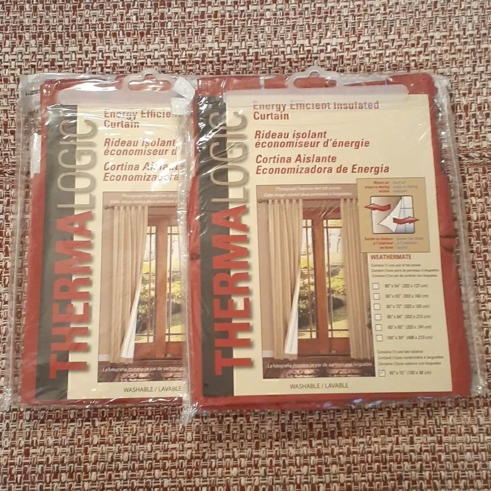 New 2 Thermalogic Weathermate Tab Top Valance Red New In Package‎
